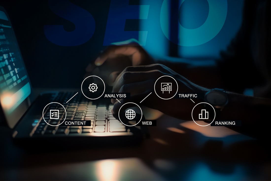 Expert hands at work on SEO strategy, employing services like seo content writing service and seo blog writing services to optimize web presence.